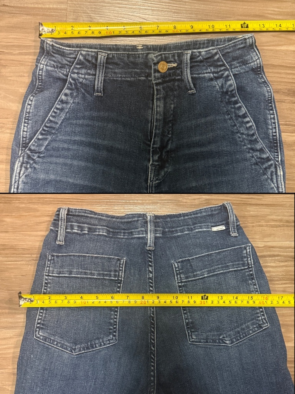 MOTHER The Major Zip Flood Wide Leg Jeans 24 Electric Souvenir $238 - Picture 8 of 12